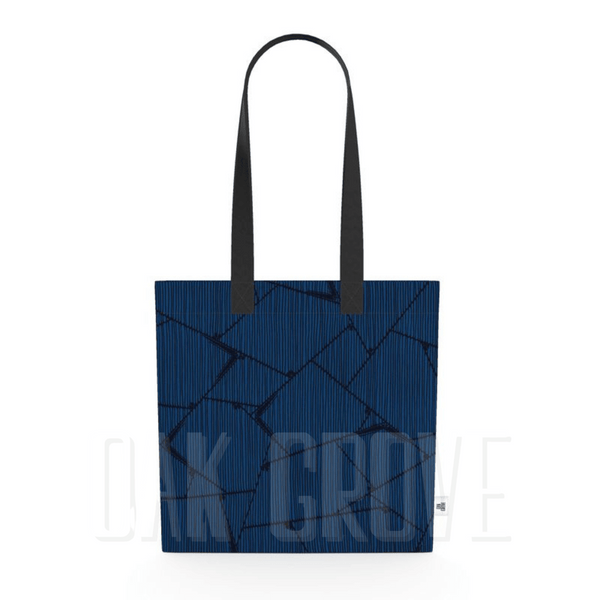 Organic Cotton Flat Tote Bag - Blue Ballpoint