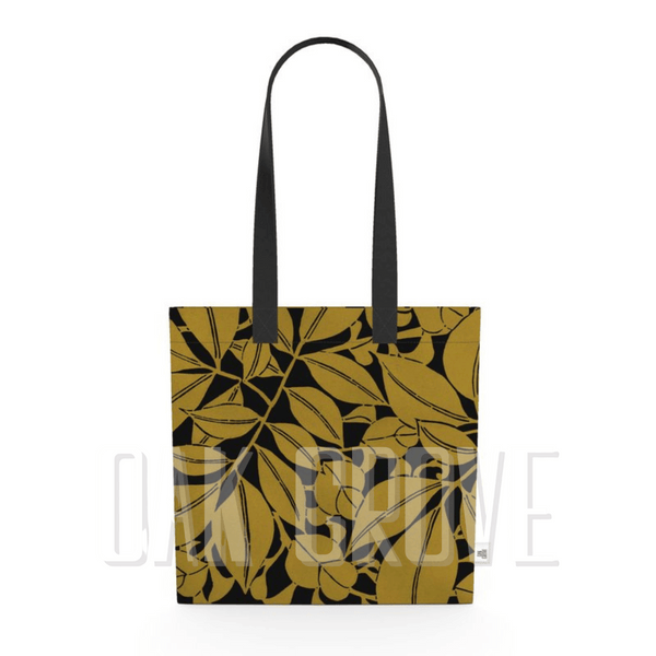 Organic Cotton Flat Tote Bag - Foliage Deep Yellow