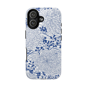 MagSafe Tough Case - Chrysanthemums (Blue/White) | iPhone 17 | iPhone 17 Air | iPhone 17 Pro | iPhone 17 Pro Max