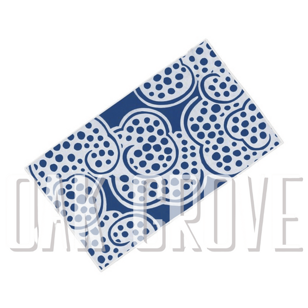 Wish Blue/White Microfiber & Cotton Terry Towel (32" x 56")