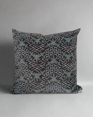 Zig Zag Pillow - Teal/Blue/White (Soft Velvet)