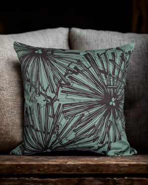 Radiance Throw Pillow - Black/Green (Cotton-Linen)