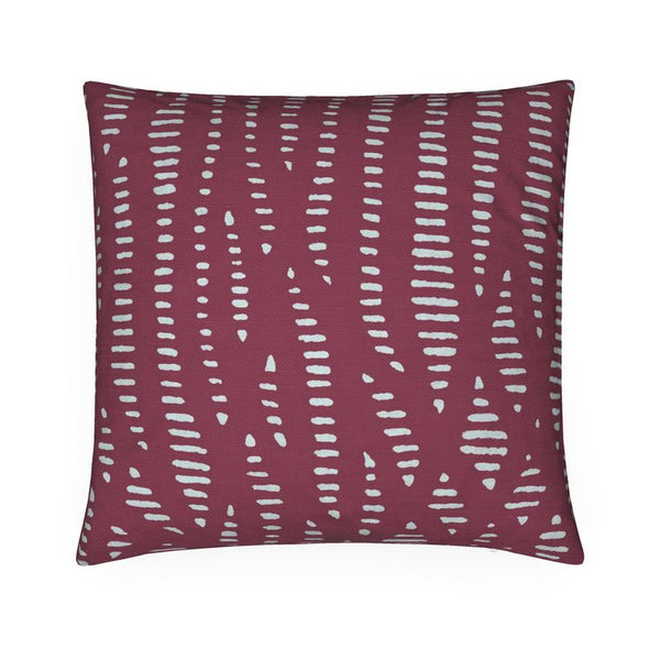 Cotton Linen Throw Pillow - Driving in Boston Maroon