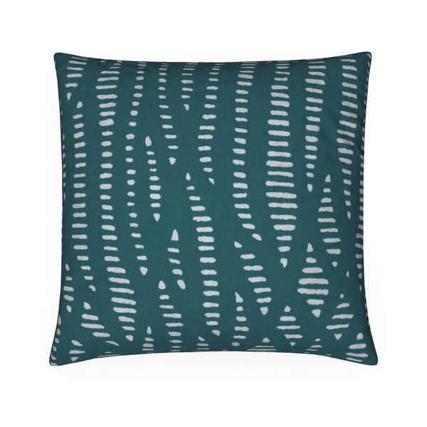 Cotton Linen Throw Pillow - Driving in Boston Teal