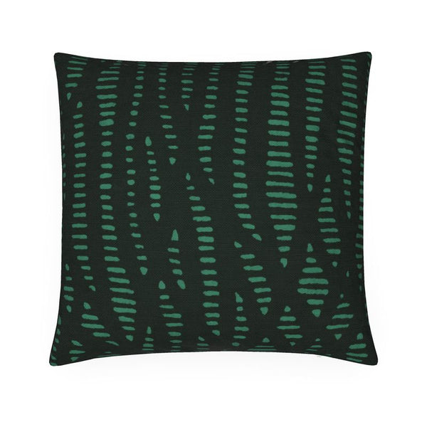 Cotton Linen Throw Pillow - Driving in Boston Black/Green