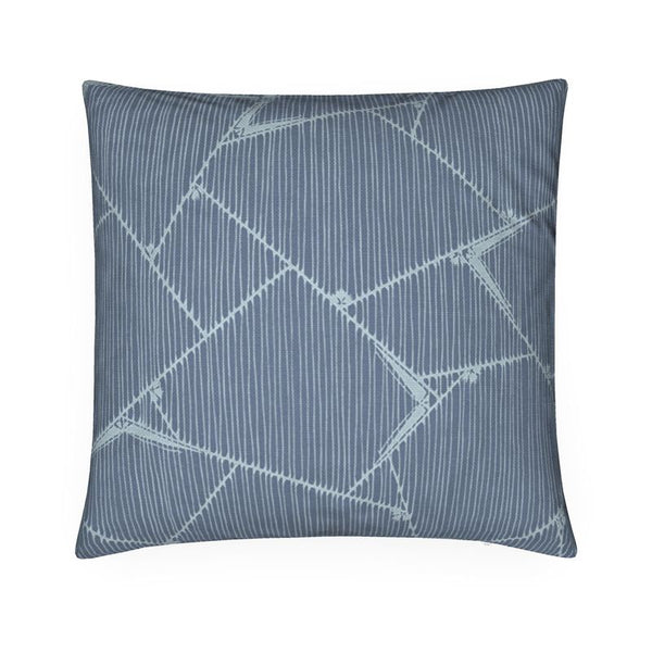 Cotton Linen Throw Pillow - Ballpoint Antique Blue