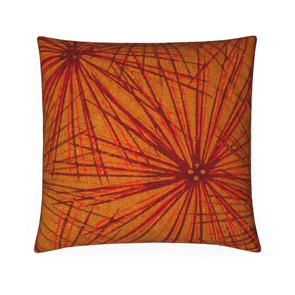 Cotton Linen Throw Pillow - Burst Orange