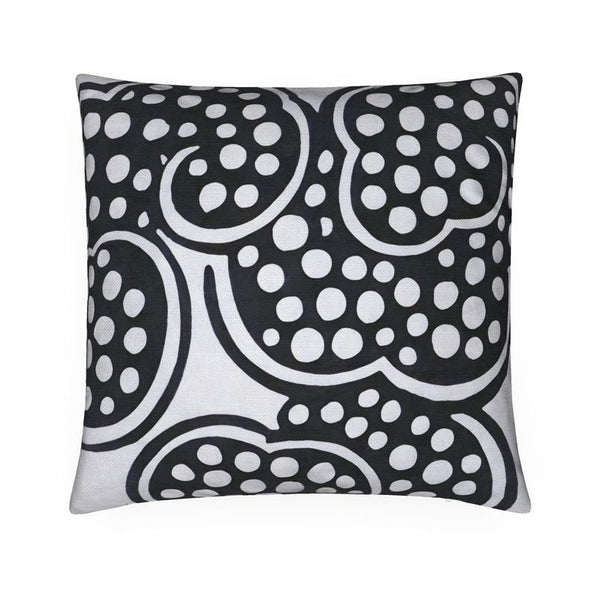 Cotton Linen Throw Pillow - Wish Black/White