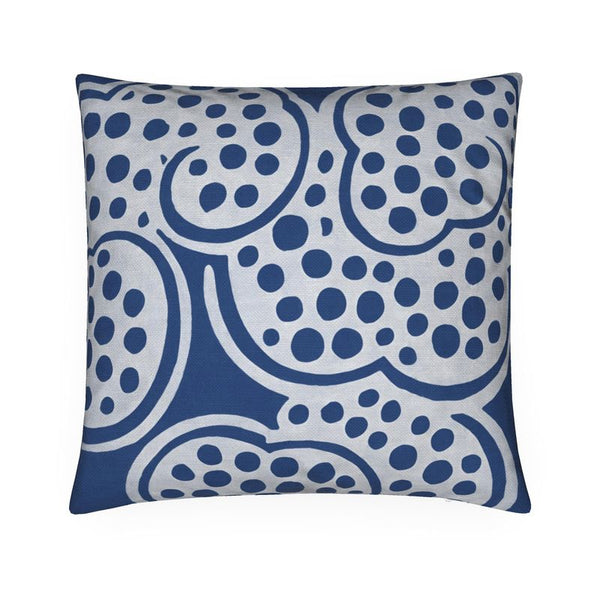 Cotton Linen Throw Pillow - Wish White/Blue