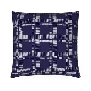 Tempo Throw Pillow - Dark Blue (Cotton Linen)