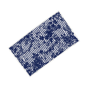 Trellis Towel - Dark Blue/White
