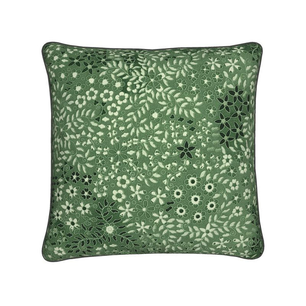 Cotton Linen Throw Pillow - Jardin Green