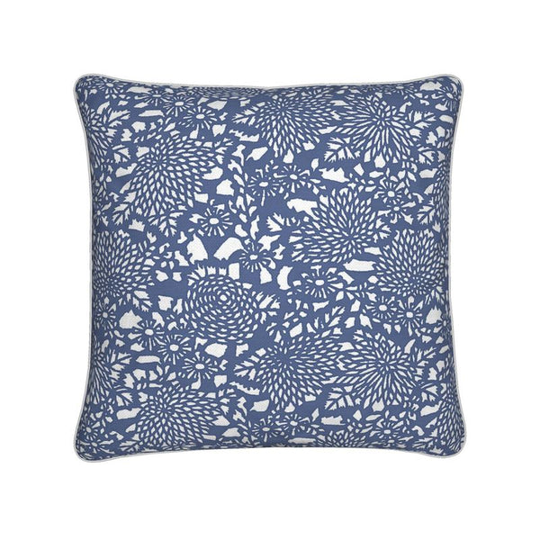 Cotton Linen Throw Pillow - Harvest Blue