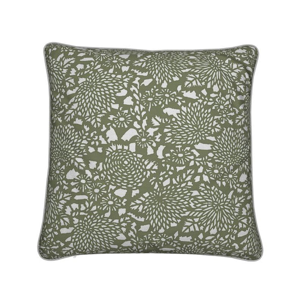 Cotton Linen Throw Pillow - Harvest Olive Green