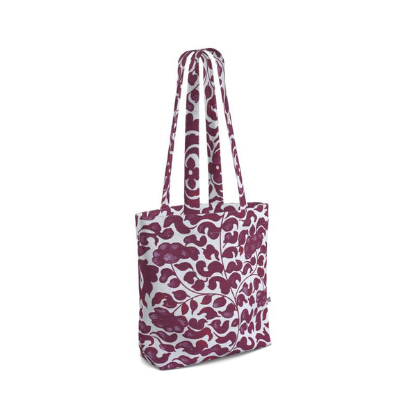 Tote Bag - Organic Cotton Canvas with Printed Handles - Plum Vine