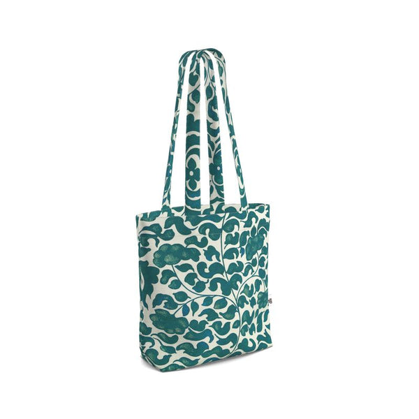 Tote Bag - Organic Cotton Canvas with Printed Handles - Green Vine