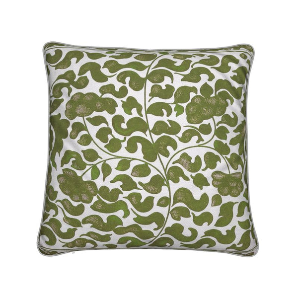 Cotton Linen Throw Pillow - Vine Olive