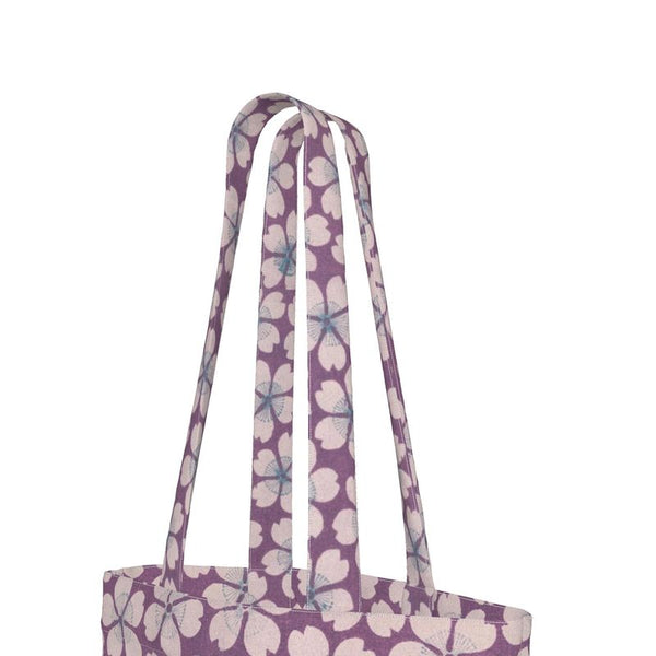 Cotton Canvas Tote Bag with Printed Handles - Posie Plum