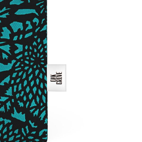 Organic Cotton Flat Tote Bag - Teal/Black Harvest