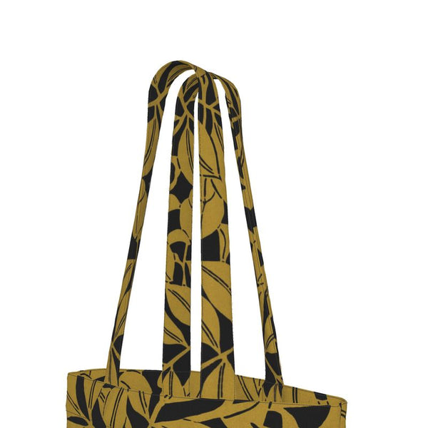 Cotton Canvas Tote Bag with Printed Handles - Foliage Deep Yellow