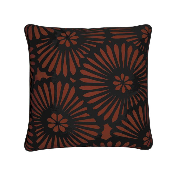 Cotton Linen Throw Pillow - Batik Look Orange