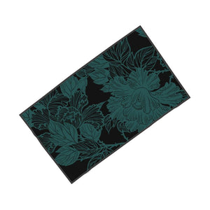 Peony Pair Towel - Teal/Black