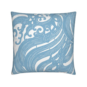 Undertow Throw Pillow - Light Blue/White (Cotton Linen)
