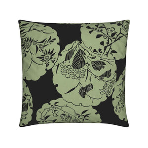 Vista Throw Pillow - Green/Black (Cotton-Linen)