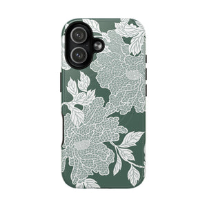 MagSafe Tough Case - Deco Peony (Green) | iPhone 17 | iPhone 17 Air | iPhone 17 Pro | iPhone 17 Pro Max