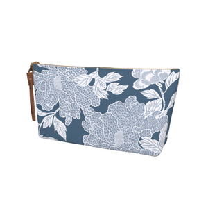 Deco Peony Cosmetic Bag - Blue/White