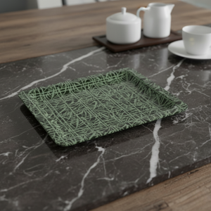Bamboo Grid Tray - Light Green (10.5” x 8”)