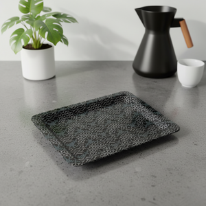Zig Zag Tray - Teal/White (10.5” x 8”)