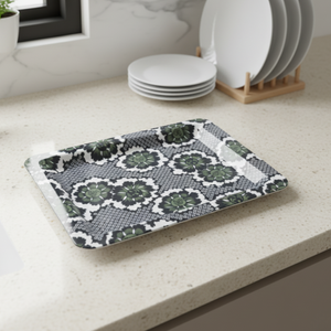 On the Dot Tray - Green/Dark Blue (10.5” x 8”)