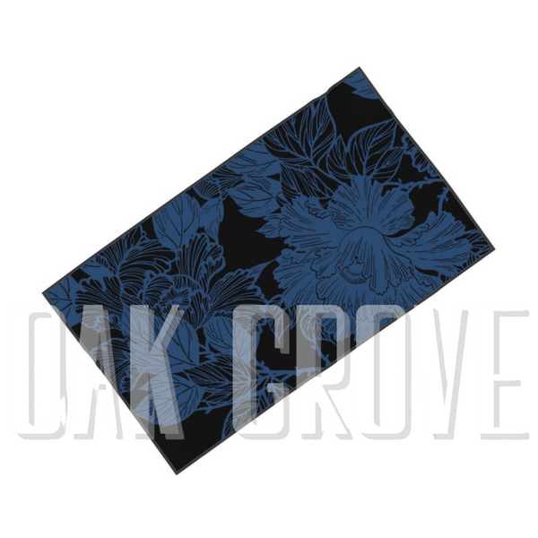 Peony Blue Microfiber & Cotton Terry Towel (32" x 56")