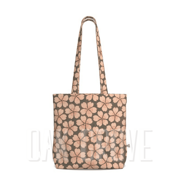 Cotton Canvas Tote Bag with Printed Handles - Posie Grunge