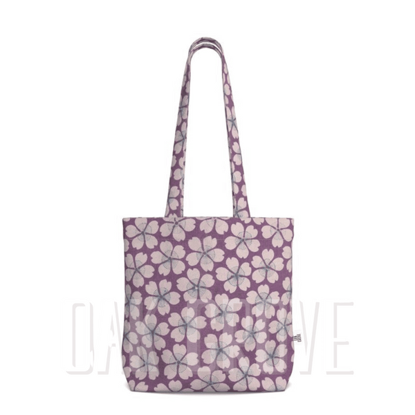 Cotton Canvas Tote Bag with Printed Handles - Posie Plum