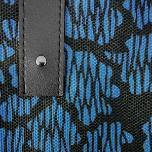 Modern Peony City Tote - Blue/Black