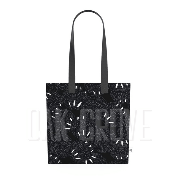 Organic Cotton Flat Tote Bag - Dark Silver Fiesta