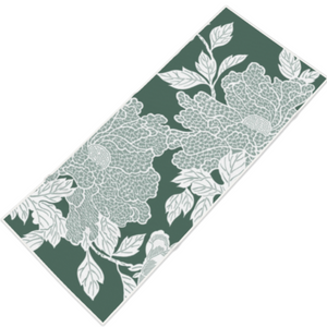 Deco Peony Towel - Green/White