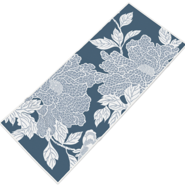 Deco Peony Towel - Blue/White