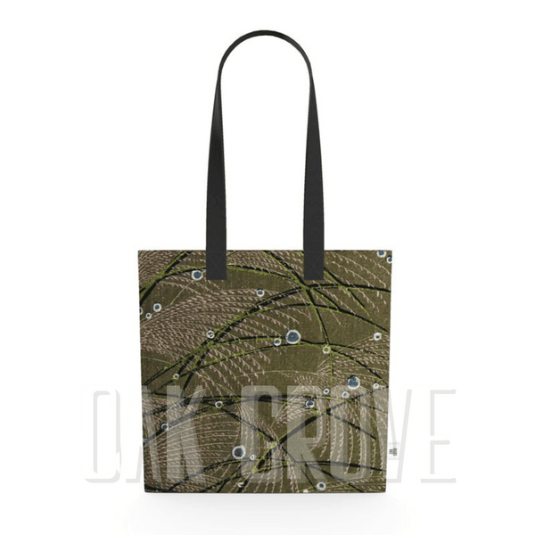 Organic Cotton Flat Tote Bag - Olive Green Marsh