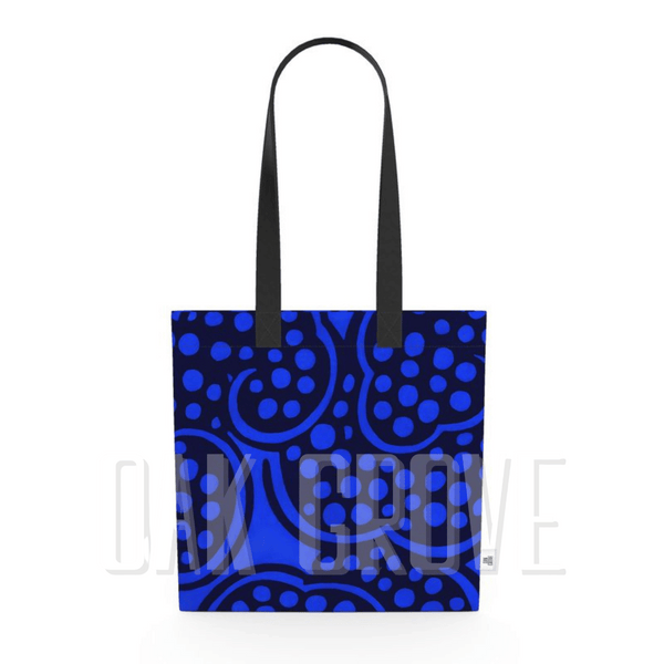 Organic Cotton Flat Tote Bag - Bold Blue Wish