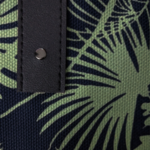 Botanical Tangle City Tote - Light Olive Green/Dark Blue