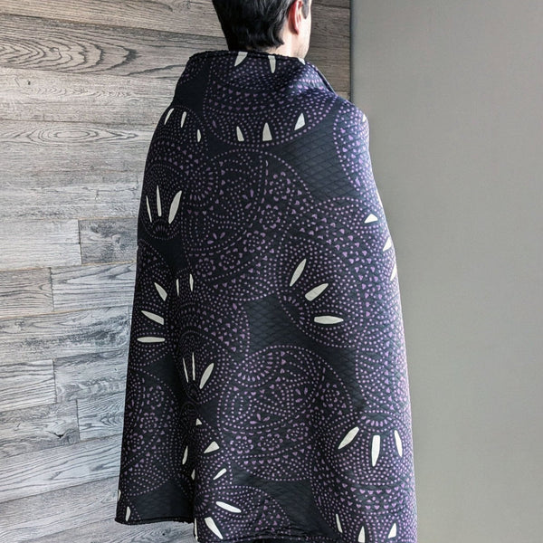 Fiesta Purple/Black Quilted Throw Blanket (52" x 38")