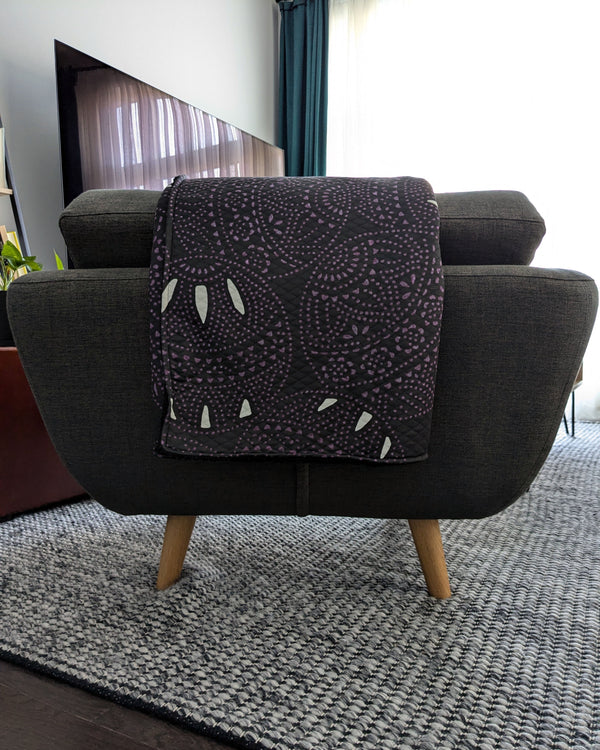 Fiesta Purple/Black Quilted Throw Blanket