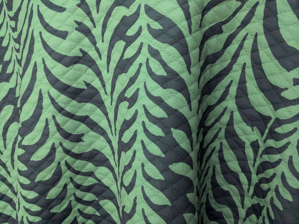 Fern Light/Dark Green Quilted Throw Blanket