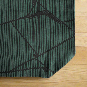 Deep turquoise Everyday Tote Bag with a bold linear design inspired by pen strokes. Made from organic cotton canvas.