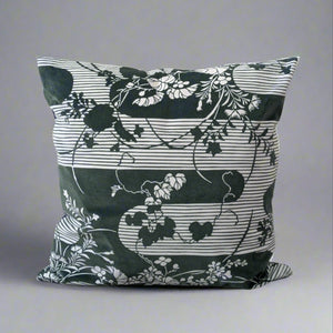 Morning Haze Throw Pillow - Dark Green (Soft Velvet)