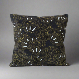 Fiesta Throw Pillow - Black/Yellow (Soft Velvet)