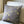 Chrysanthemums Throw Pillow - Olive/Midnight Blue (Cotton Linen)